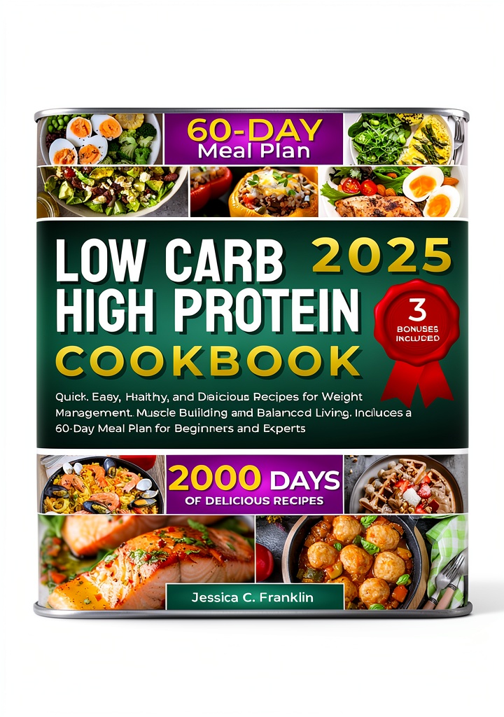 'Low carb cookbook open on Kindle device showing recipe page'