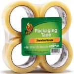 Duck Brand Standard Packaging Tape 4 Extra Long Rolls Clear 100yd-0
