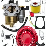 Strongthium GX160 GX120 Tune Up Parts Carb Kit for Honda GX 120 200 4.0 5.5 6.5 hp Predator 196 212 cc w/Carburetor + Pull Start + Coil + Air Filter + Spark Plug + Throttle Springs + Gaskets-0