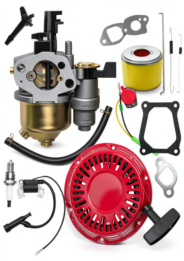 Strongthium GX160 GX120 Tune Up Parts Carb Kit for Honda GX 120 200 4.0 5.5 6.5 hp Predator 196 212 cc w/Carburetor + Pull Start + Coil + Air Filter + Spark Plug + Throttle Springs + Gaskets-0